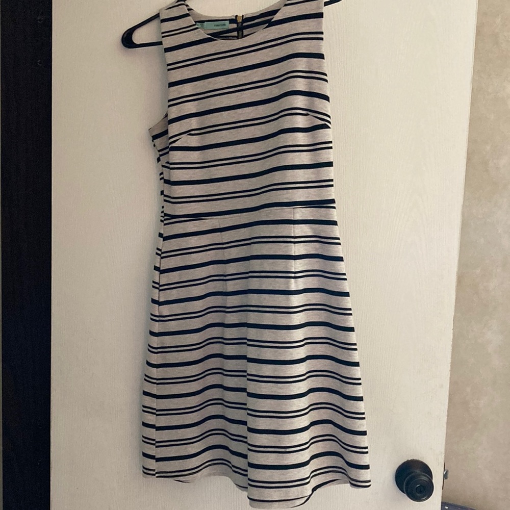 Oatmeal and black striped dress
